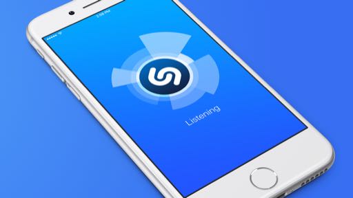 The Shazam listening screen on iPhone